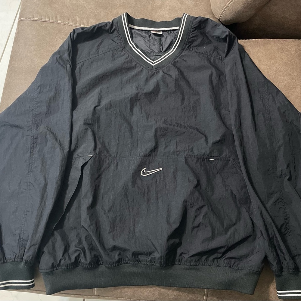 Vintage Nike Windbreaker Men's Size XL Black  Pullover Jacket 90s Center Swoosh